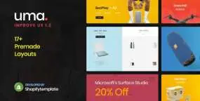 Shopify主题uma v1.0：极简干净多用途Shopify主题