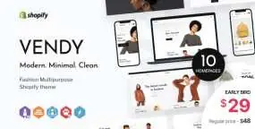 Shopify 主题Vendy 1.1 极简风格外贸服饰Shopify主题