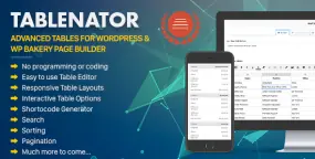 Tablenator零编码响应式表格构建器WordPress插件V2.1.9.3