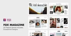 FoxNews多演示简约博客报纸门户网站WordPress主题 含30组演示