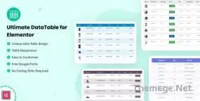 Datalentor数据表格页面元素Elementor组件